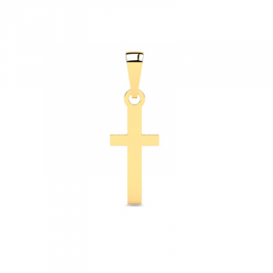 Krzyż złoty klasyczny błyszczący komunia chrzest