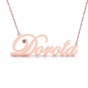 Naszyjnik z różowego złota imię Dorota