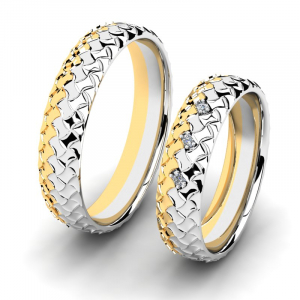 Obrączki ślubne z żółtego i białego złota